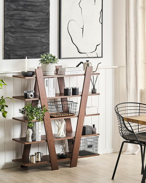 Regál Eneabba 5P (tmavé drevo)