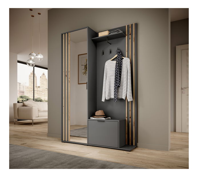 Előszoba Norris (grafit + artisan tölgy)