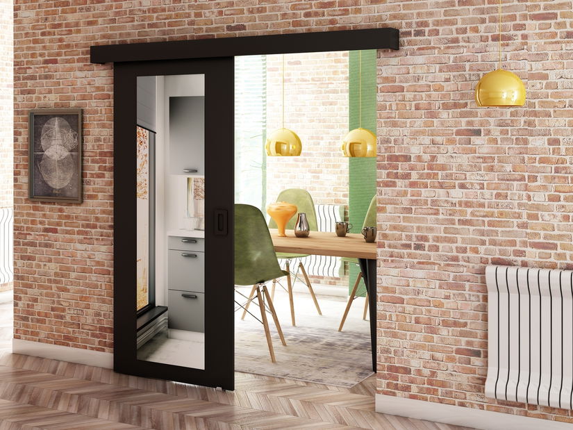 Tolóajtó 90 cm Bethany II (matt fekete)