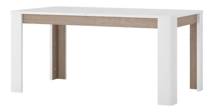 Masă de sufragerie Lynatut Typ 75 (alb ultralucios + stejar sonoma trufă închis) (pentru 6-8 persoane)