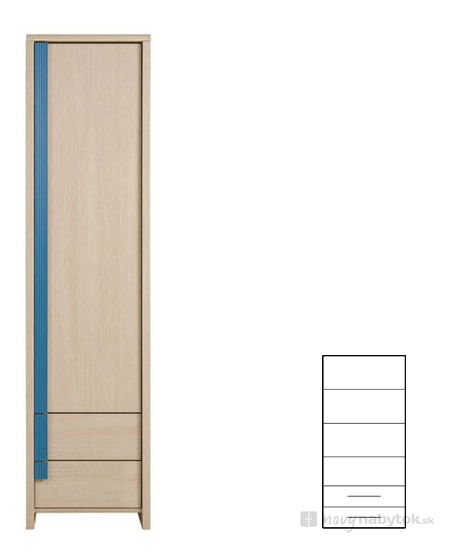 Policová skriňa BRW Caps REG1D2S