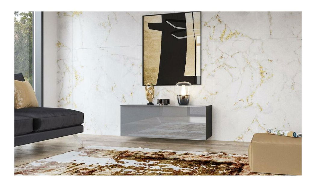 Masă TV suspendată Henry Typ 41 (gri + gri lucios)