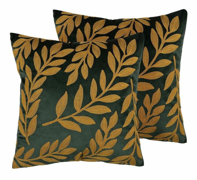 Set 2 buc. pernă 45x45 MEGARA (verde închis)