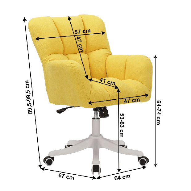 Uredska fotelja Gorman (žuta)