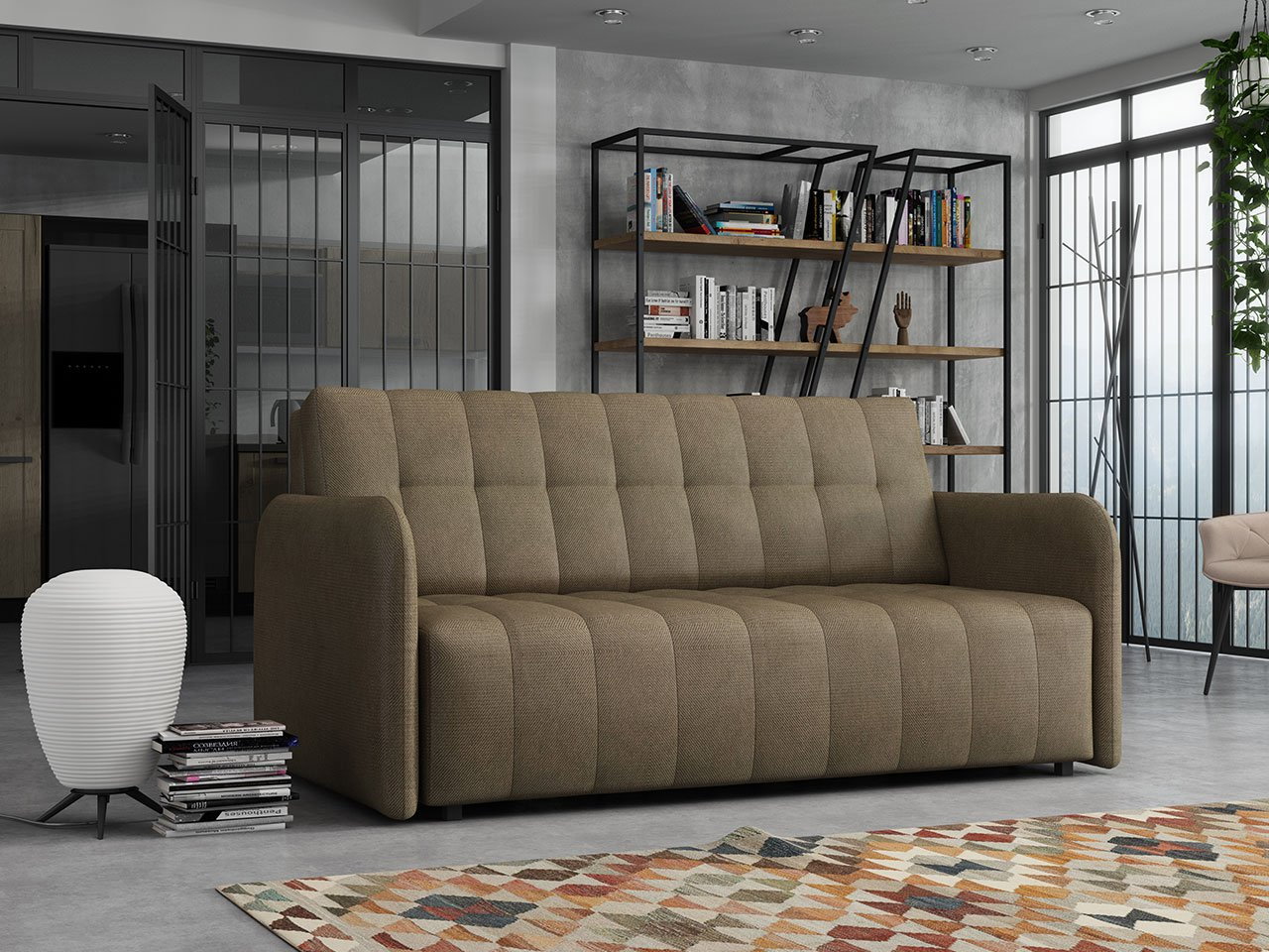 Sofa na razvlačenje Clovea Grand IV (smeđa) (s prostorom za odlaganje)