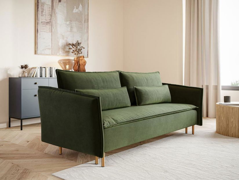 Pohovka Union (măslin + auriu)