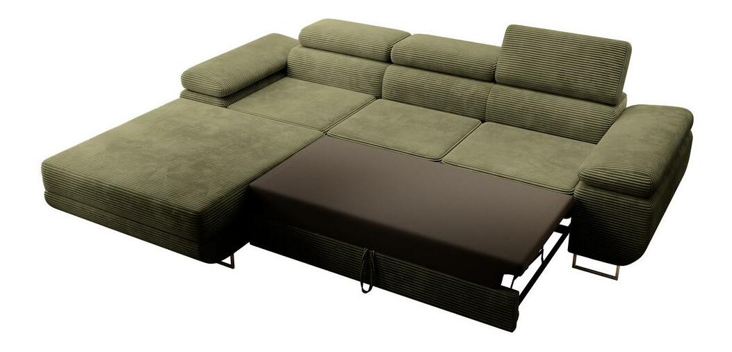 Kutna garnitura Grande (L) (maslinasto zelena + krom)