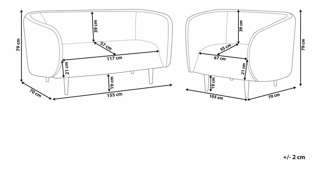 Sedacia súprava 2+1 Leon (béžová + zlatá)