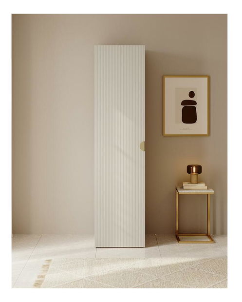 Dulap cu haine Moonie XV (gri bej + alb)