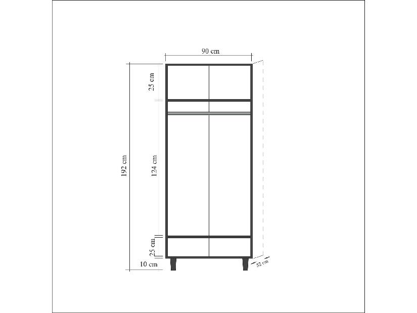 Ormar za garderobu Sirius 620 (hrast sonoma)