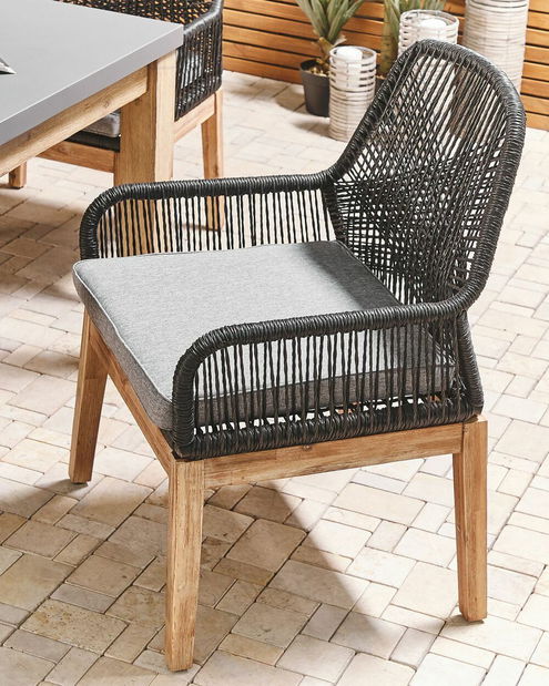 Set 2 ks. záhradných stoličiek Olibia (svetlosivá) (s vankúšmi)