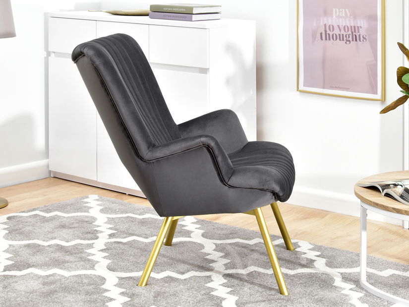 Relaxačné kreslo Lanzaris (grafitová + zlatá)