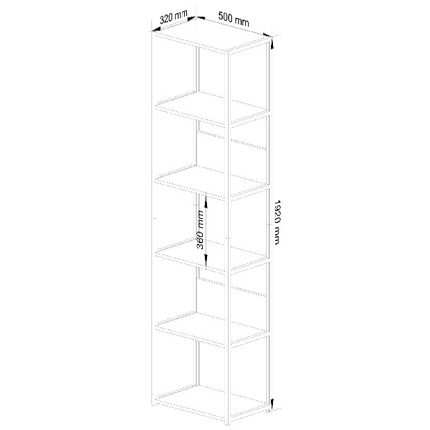 Raft Loriana II (negru + stejar craft)