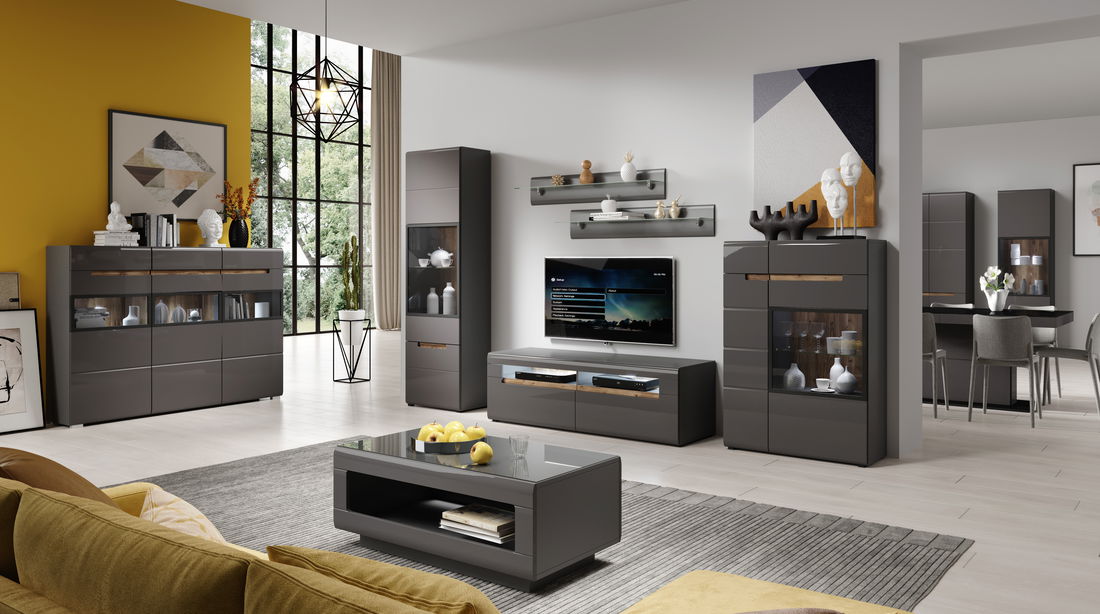 Mobilier living Hayle Typ 11 (gri + gri lucios)