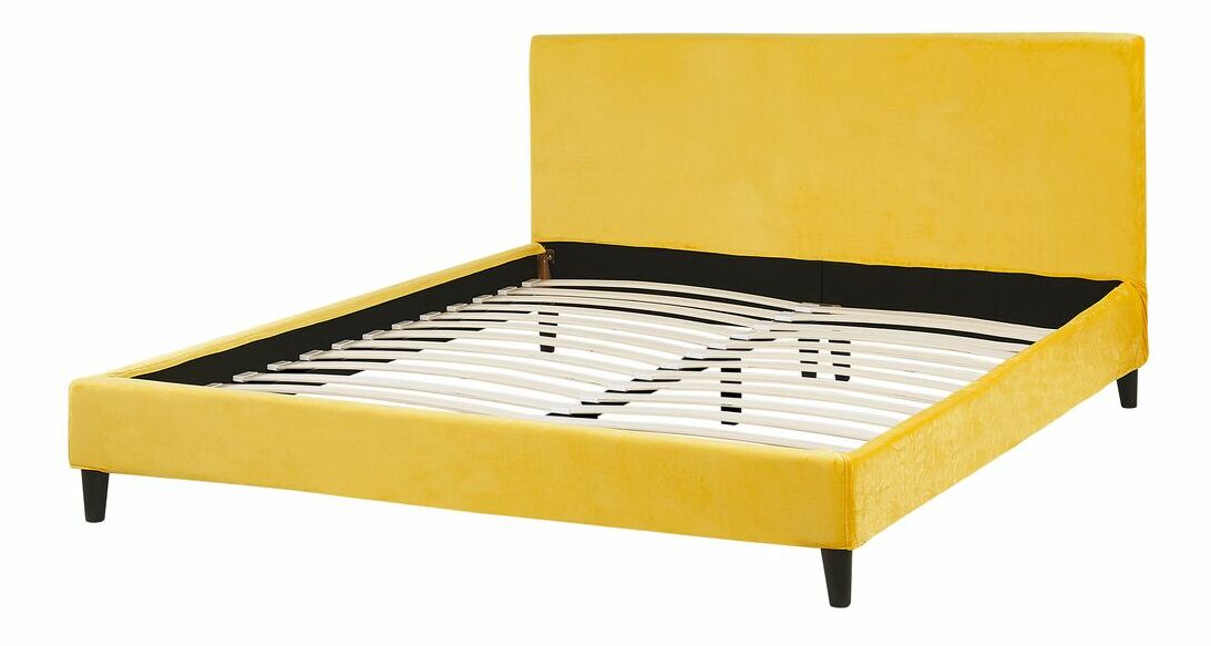 Manželská posteľ 160 cm FUTTI (s roštom) (žltá)
