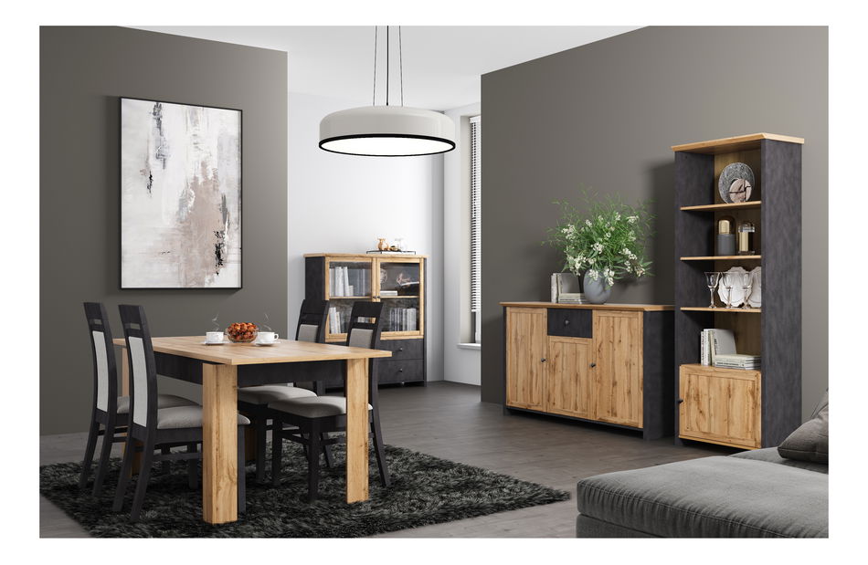 Masă de sufragerie extensibilă 130-175 cm Nella (Stejar wotan + matera)