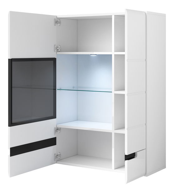 Vitrína Hayle Typ 12 (biely + biely vysoký lesk)