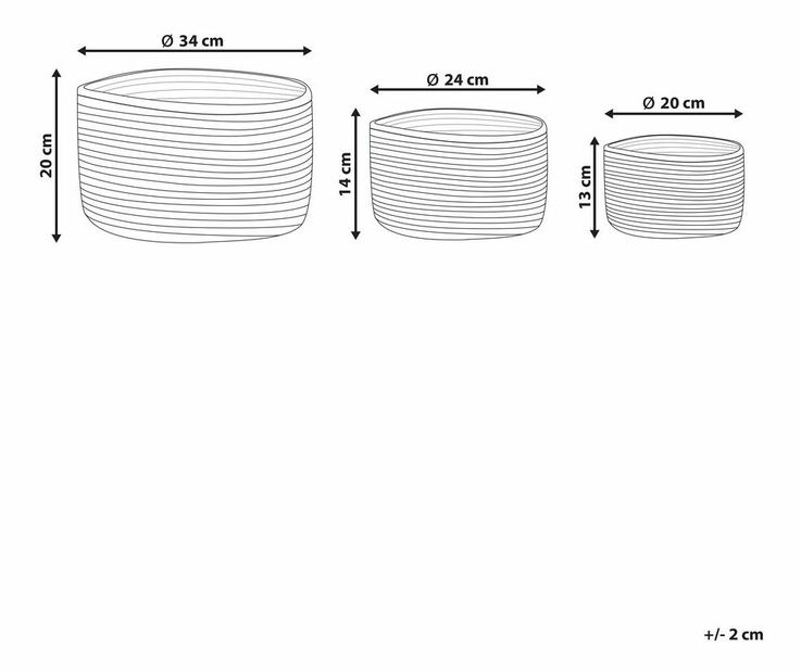 Tárolódoboz készlet (3 db.) Kahza (természetes)