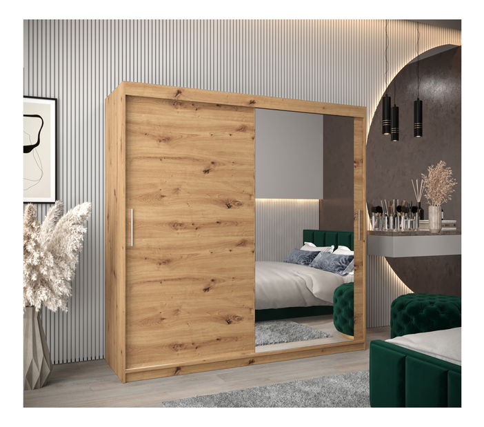 Šatníková skriňa 200 cm Toki 2 (Dub artisan + Dub artisan)