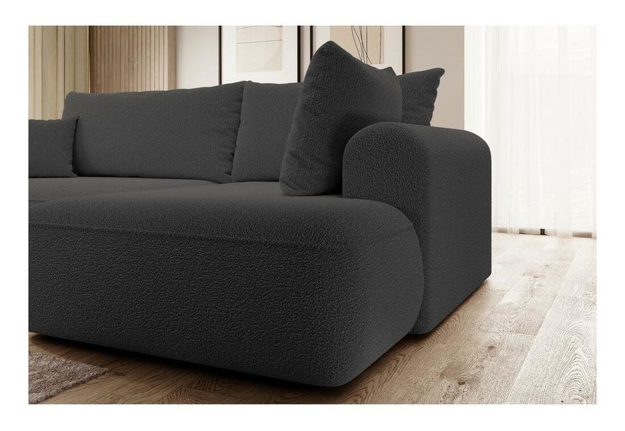 Sarokkanapé Olivo II (J) (sötétszürke + fekete)