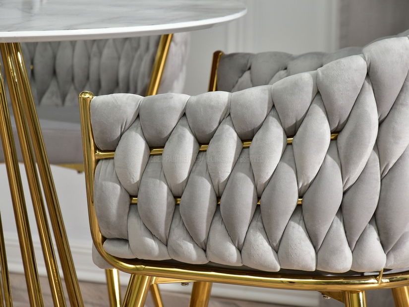 Scaun Idris (gri + auriu)