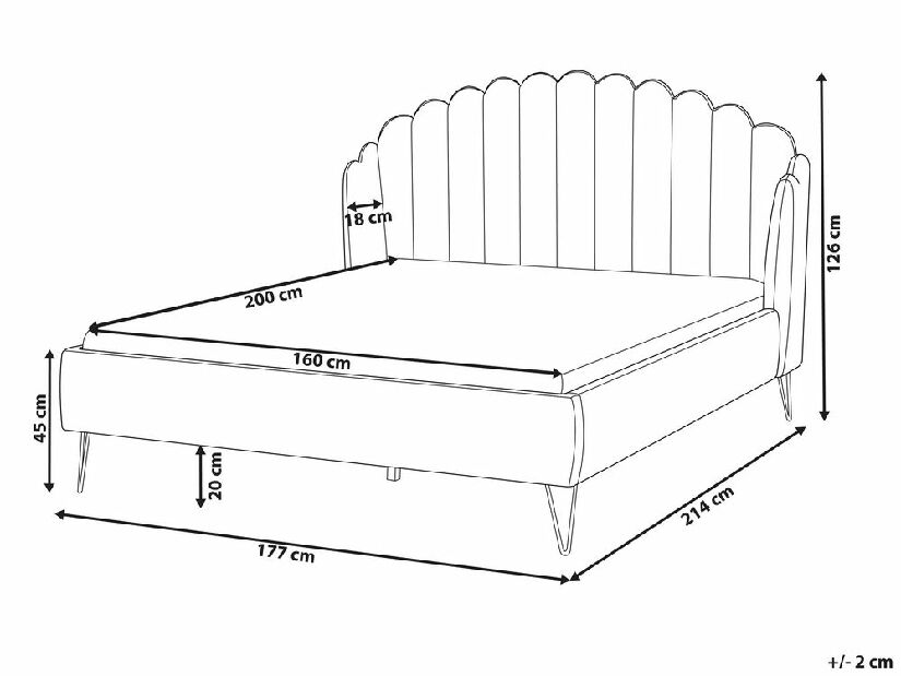 Franciaágy 160 cm Belize (szürke) (ágyráccsal) (tárolóhellyel)