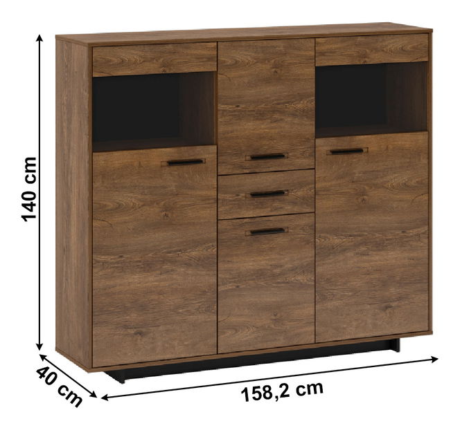 Vitrin Diram K (bolzano tölgy + fekete)