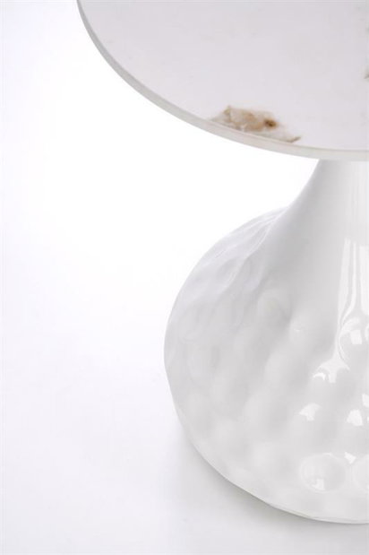 Príručný stolík Verdi (biely mramor + biela)