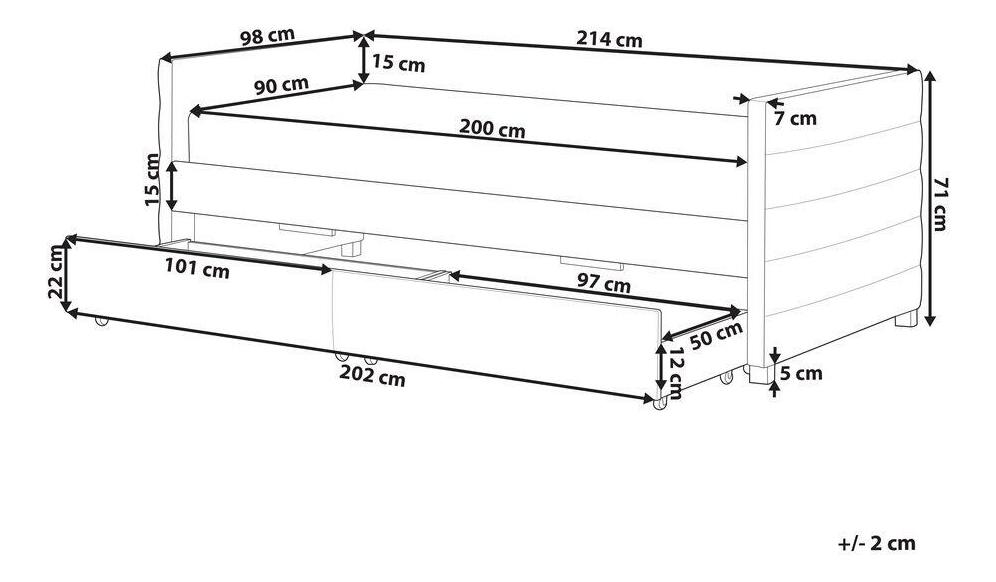 Jednolôžková posteľ 200 x 90 cm Marza (čierna)