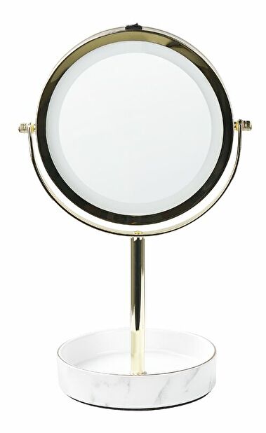 Oglindă cosmetică Shevaun (Auriu + alb) (cu iluminat LED)