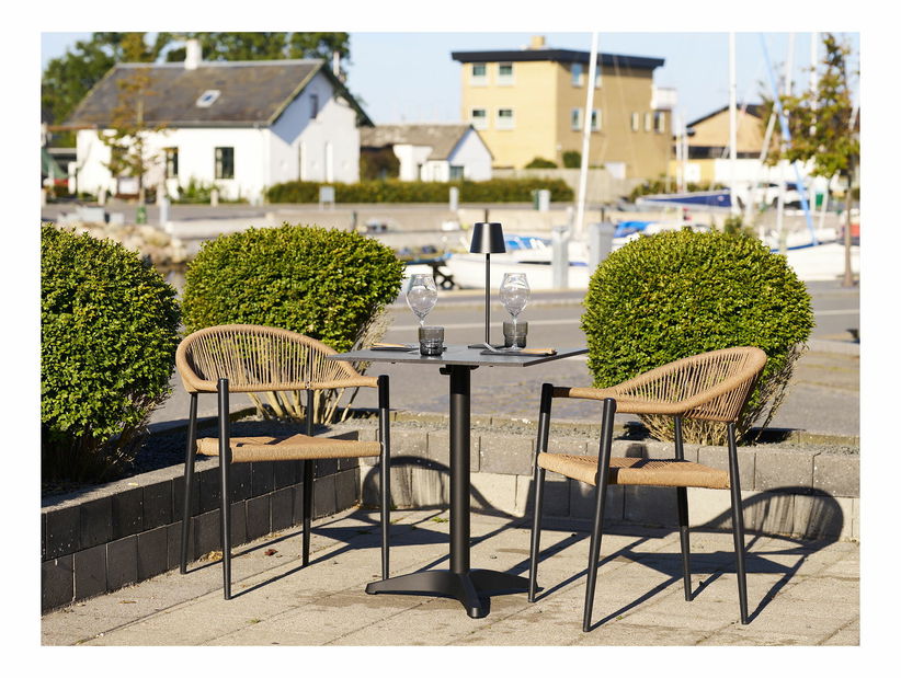 Záhradná stolička Caledria (prírodná + čierna)