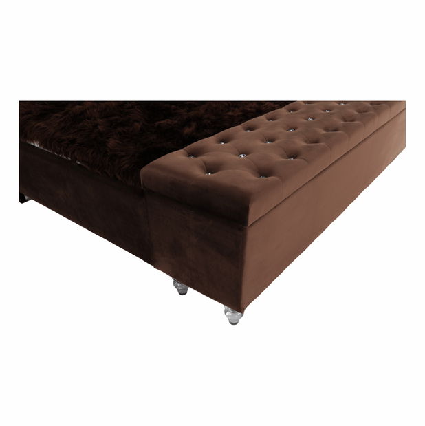 Franciaágy 160 cm Angi (barna) (ágyráccsal)