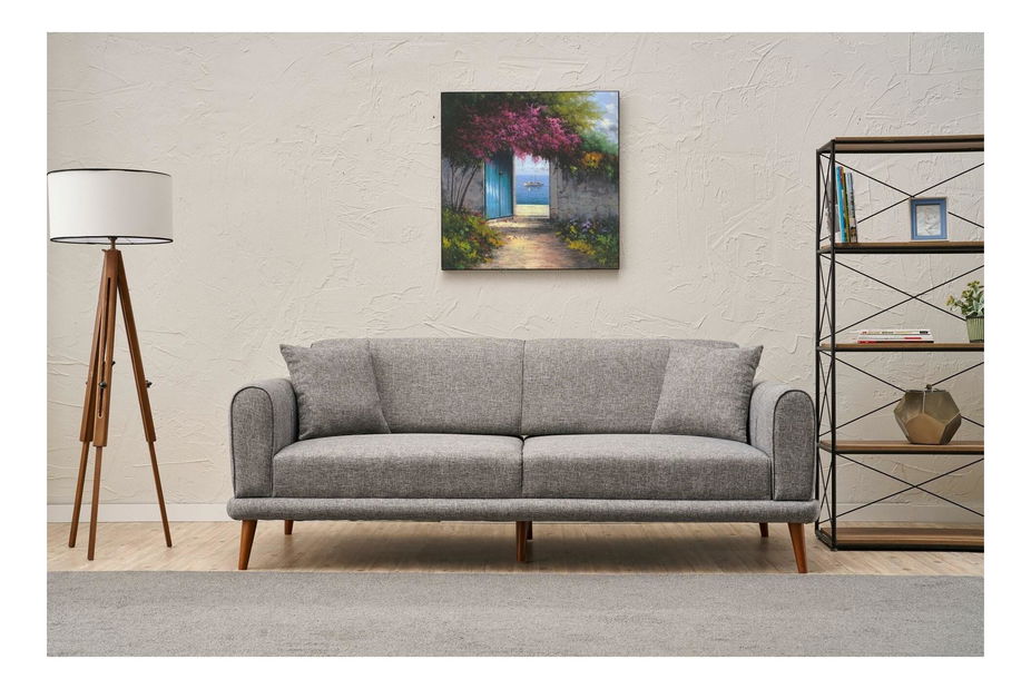 Pohovka trojsedačka Sorenella (sivá + orech)