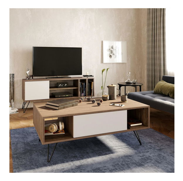 Stolić za kavu Mistique (orah + bijela)