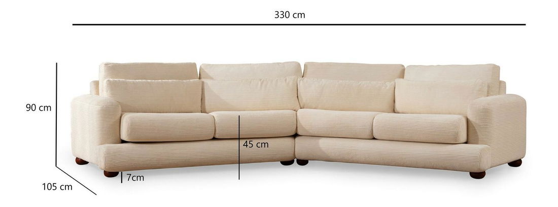 Canapea patru locuri Riverolla (S) (Bej)