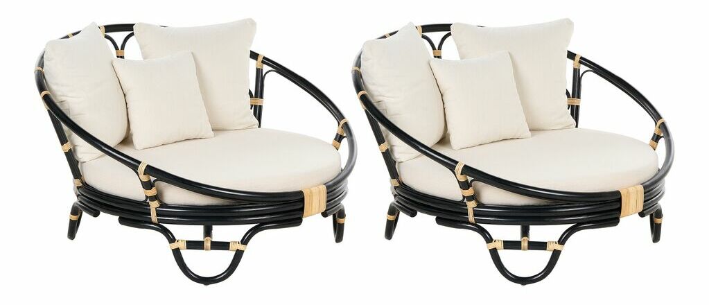 Kerti fotel készlet (2 db.) Raeburn (fekete) 