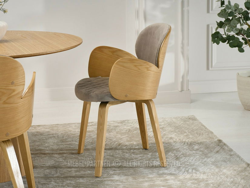 Blagovaonska stolica Ahogar (bež + hrast)