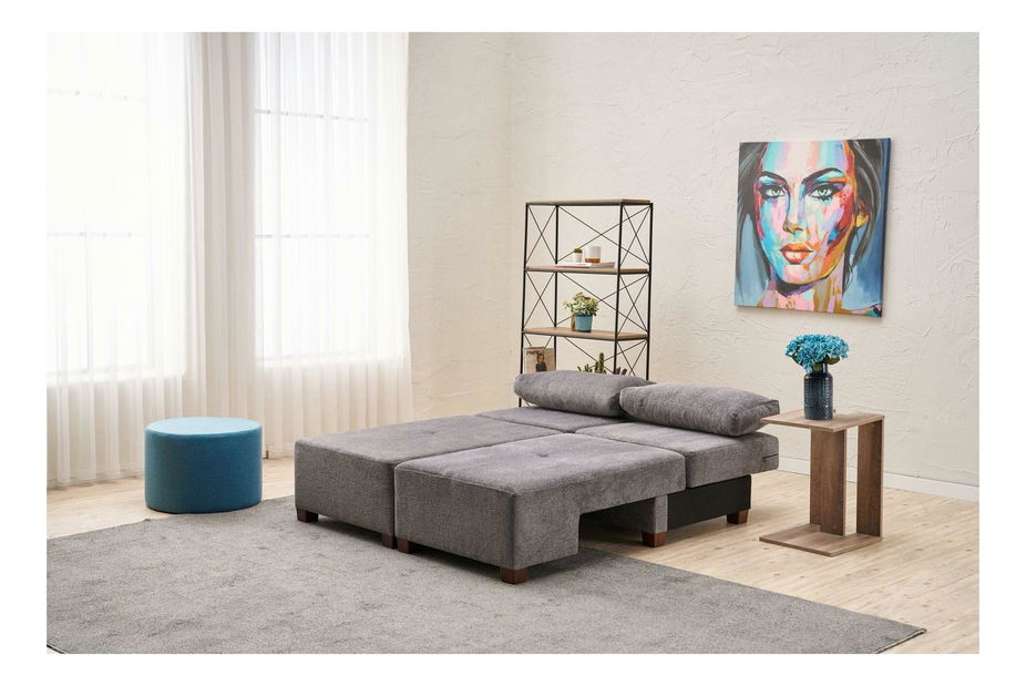 Canapea extensibilă Perenilla C (gri + Nuc)