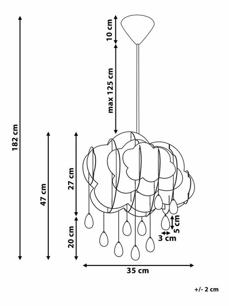 Függesztett lámpa Aila (fehér)