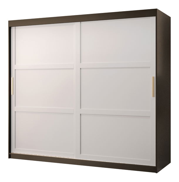 Ormar za garderobu Riven 1 200 (crna mat + bijela mat)