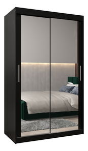 Ormar za garderobu 120 cm Toki 3 (crna mat + crna mat)