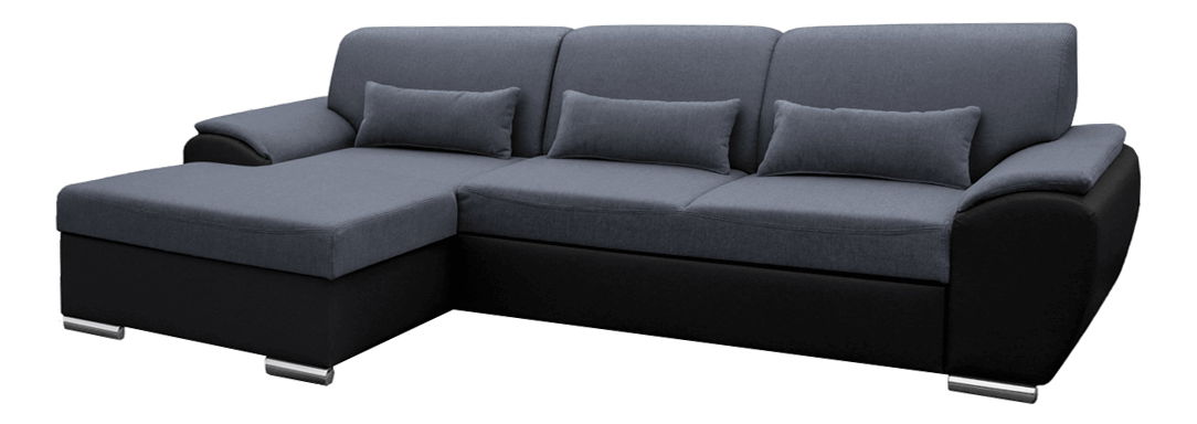 Colțar Excelsa 2 (S) (negru piele ecologică + Gri închis Textil)