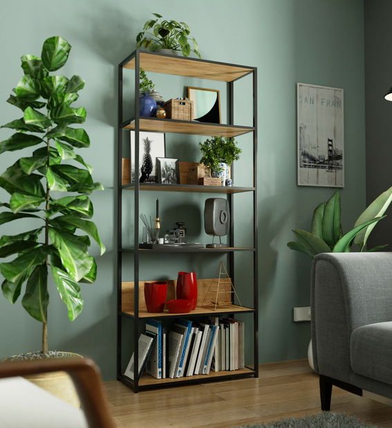 Regal Loriana V (crna + hrast craft)