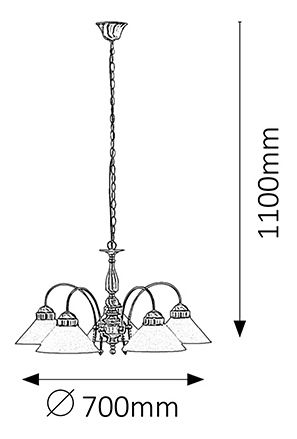 Viseća svjetiljka Marian 2705 (brončana + bijela)