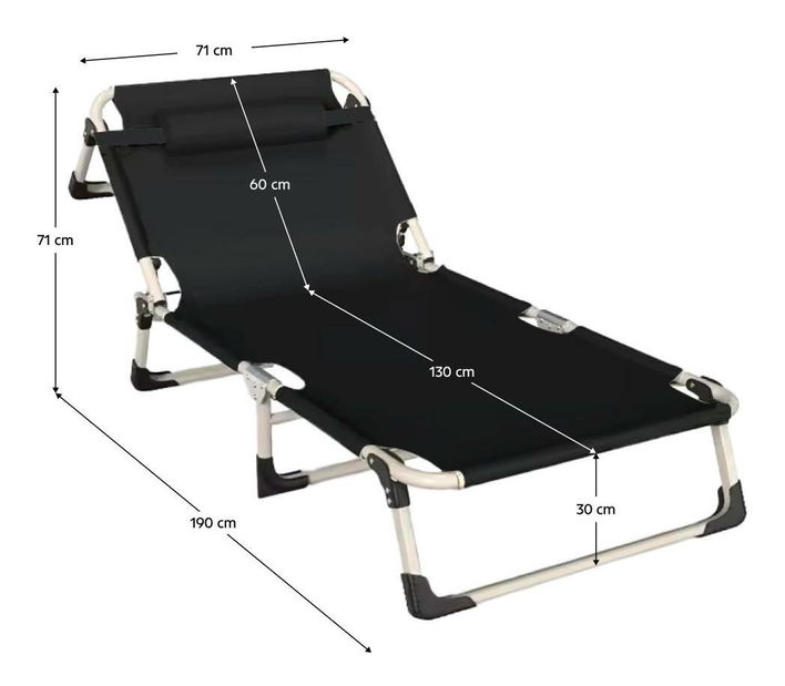 Kerti nyugágy Bowie (fekete + bézs)