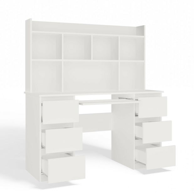 Masă PC Kwazulu 1 (alb) (cu suprastructură)