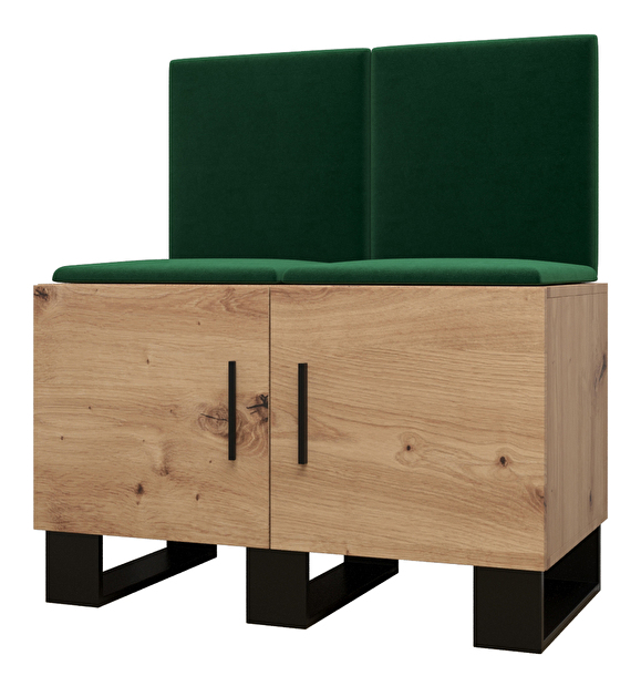 Set mobilier pentru hol Amanda 19 (Stejar artisan + verde)