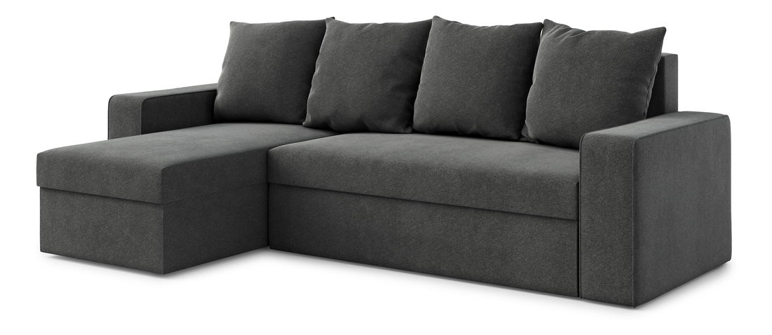 Rohová sedacia súprava Duff (L) (čierna)