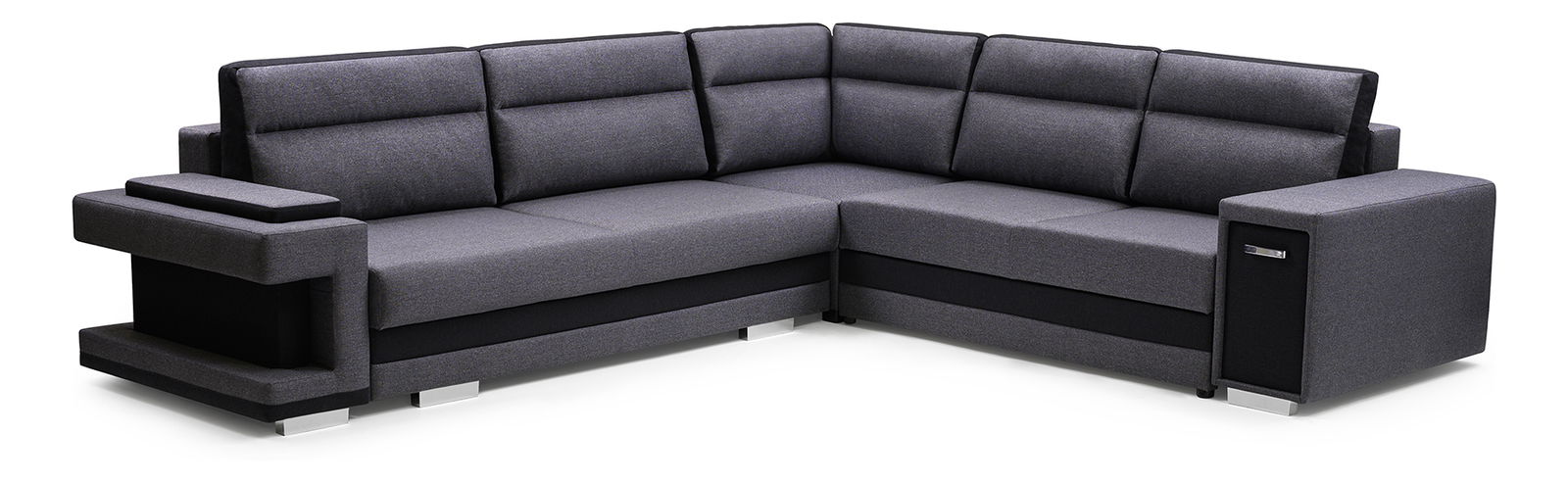 Sarokkanapé Akiko (szürke + fekete) (J)