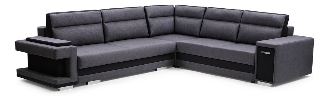 Rohová sedačka Akiko (sivá + čierna) (P)